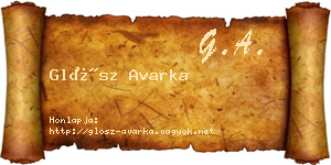 Glósz Avarka névjegykártya